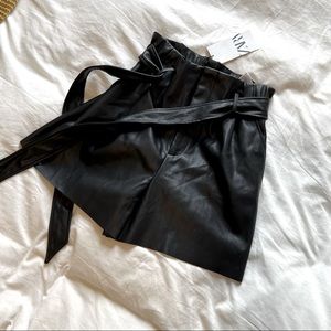 Zara Faux Leather Shorts